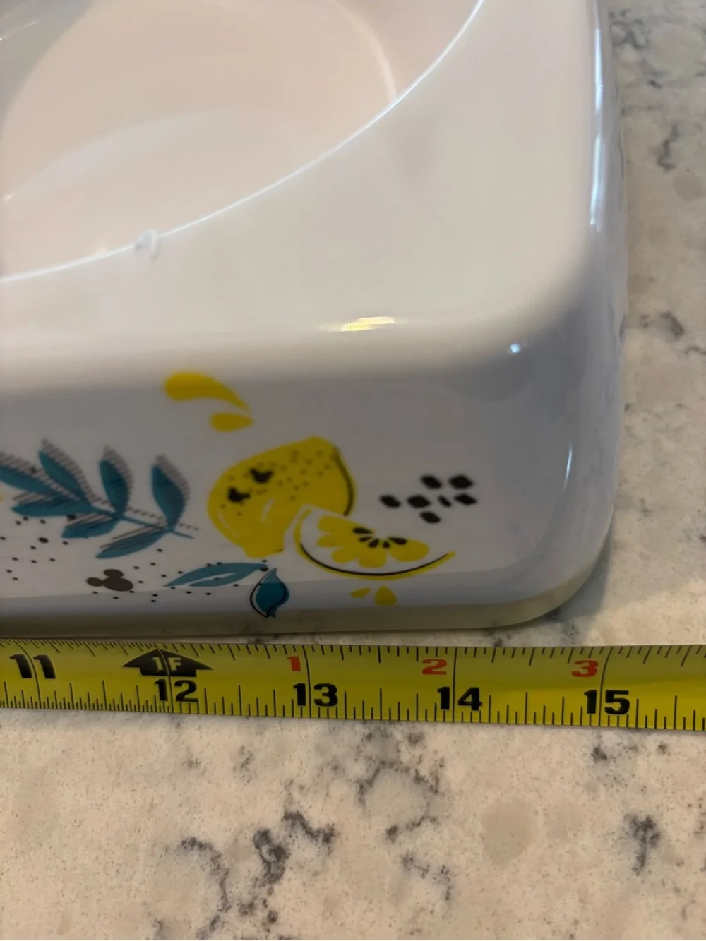 Disney Chewy Mickey Mouse Lemon Double Dog Cat Feeding Good Bowl Melamine